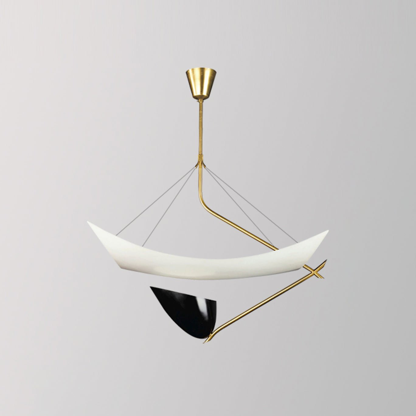 Angelo Lelii Pendant Light ∅ 19.7″ x H 27.6″ / Dia 50cm x H 70cm / Gold & White & Black / Warm Light Pendant light