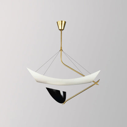 Angelo Lelii Pendant Light ∅ 19.7″ x H 27.6″ / Dia 50cm x H 70cm / Gold & White & Black / Warm Light Pendant light
