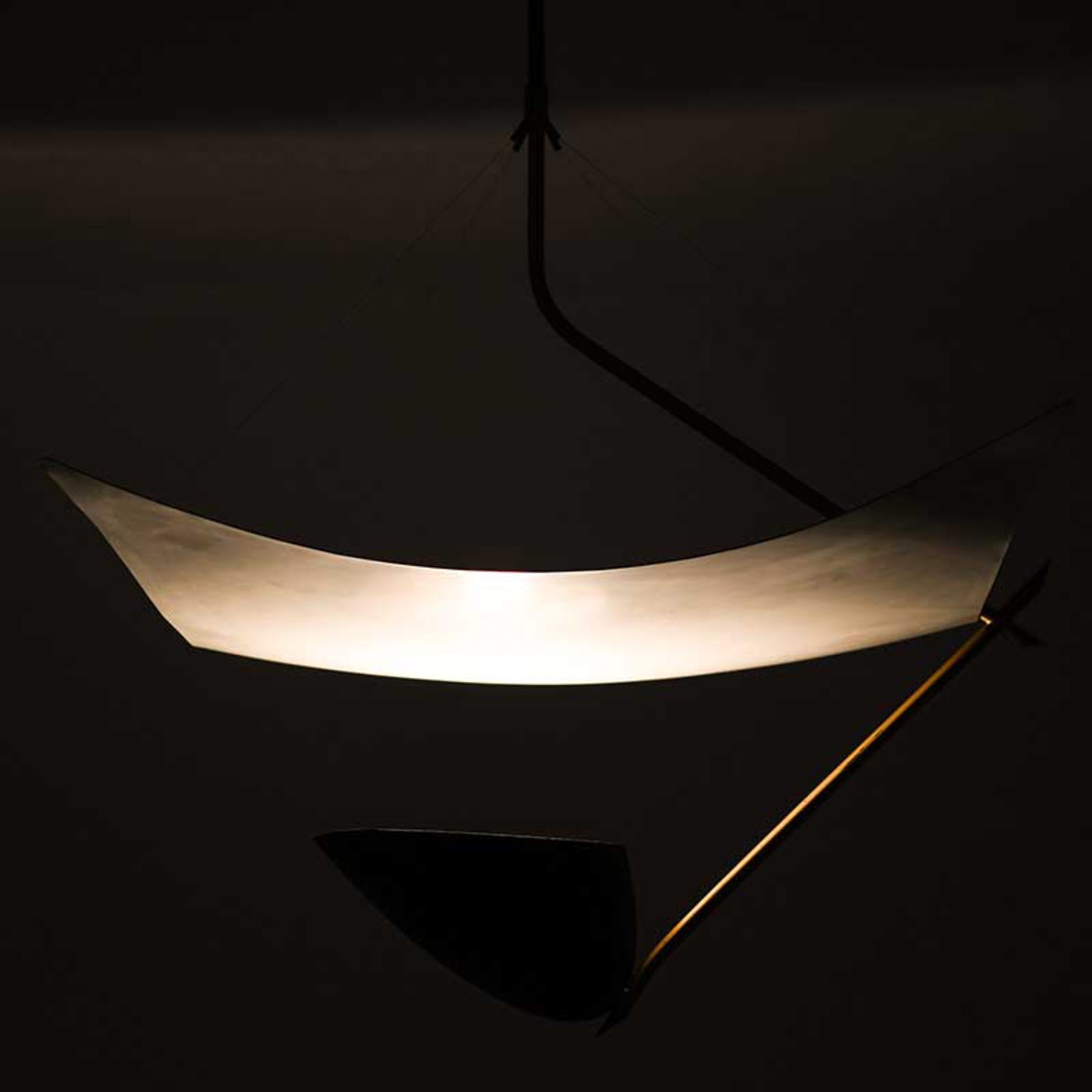Angelo Lelii Pendant Light ∅ 19.7″ x H 27.6″ / Dia 50cm x H 70cm / Gold & White & Black / Warm Light Pendant light