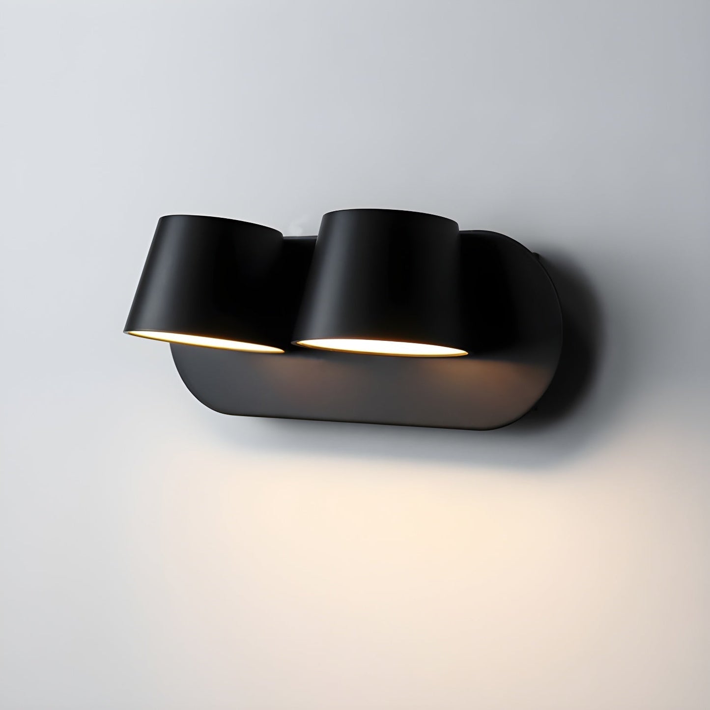 Angle Adjustable Reading Wall Lamp 2-Light: ∅ 6.5″ x H 3.9″ / Black / Warm Light Wall lamp
