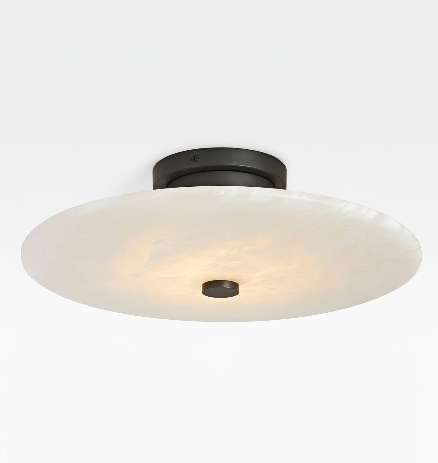 Ankeny Alabaster Ceiling Lamp ∅ 7.9″ x H 3.9″ / Black & White Ceiling lamp