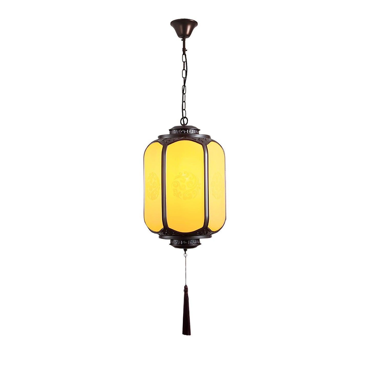 Antique Lantern Outdoor Pendant Light ∅ 7.9″ x H 12.6″ / Dia 20cm x H 32cm / Sepia & Yellow Pendant light