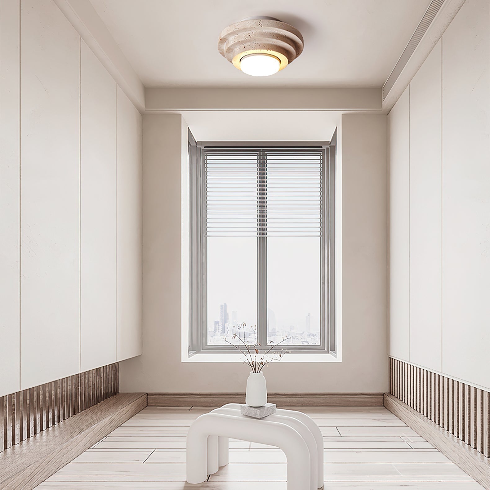 Aperture Ceiling Lamp ∅ 6.7″ x H 3.9″ / Dia 17cm x H 10cm / Beige & White Ceiling lamp
