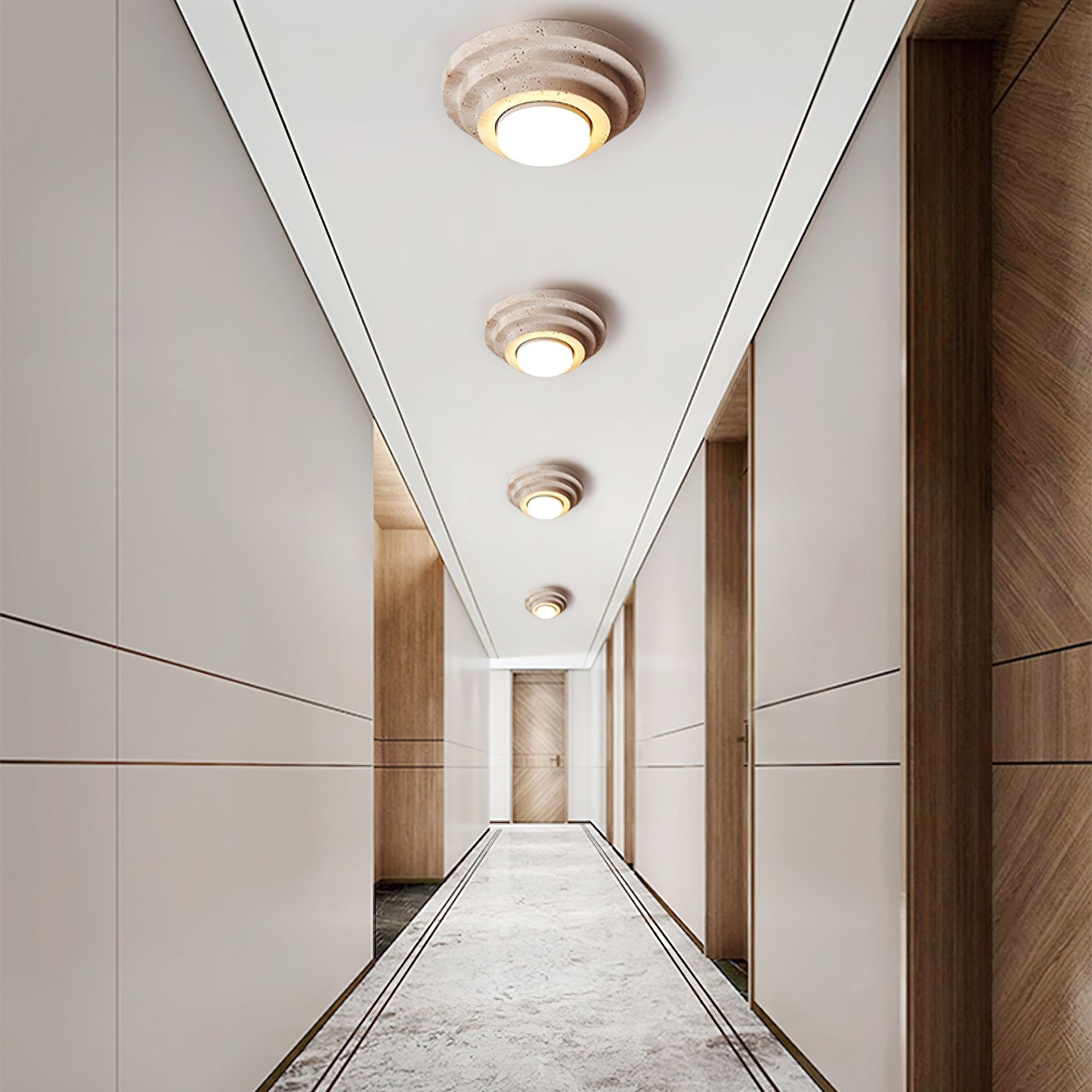 Aperture Ceiling Lamp ∅ 6.7″ x H 3.9″ / Dia 17cm x H 10cm / Beige & White Ceiling lamp