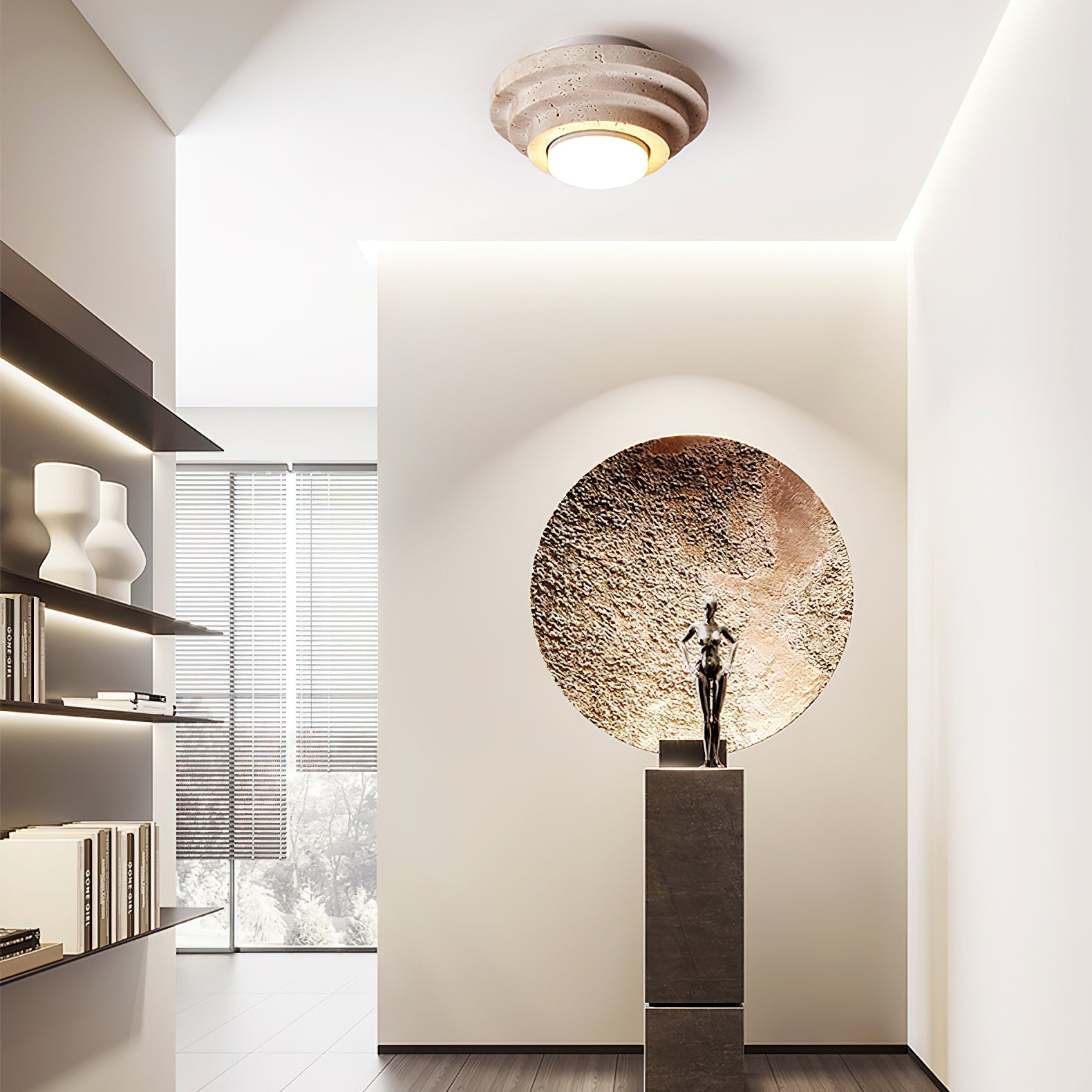 Aperture Ceiling Lamp ∅ 6.7″ x H 3.9″ / Dia 17cm x H 10cm / Beige & White Ceiling lamp