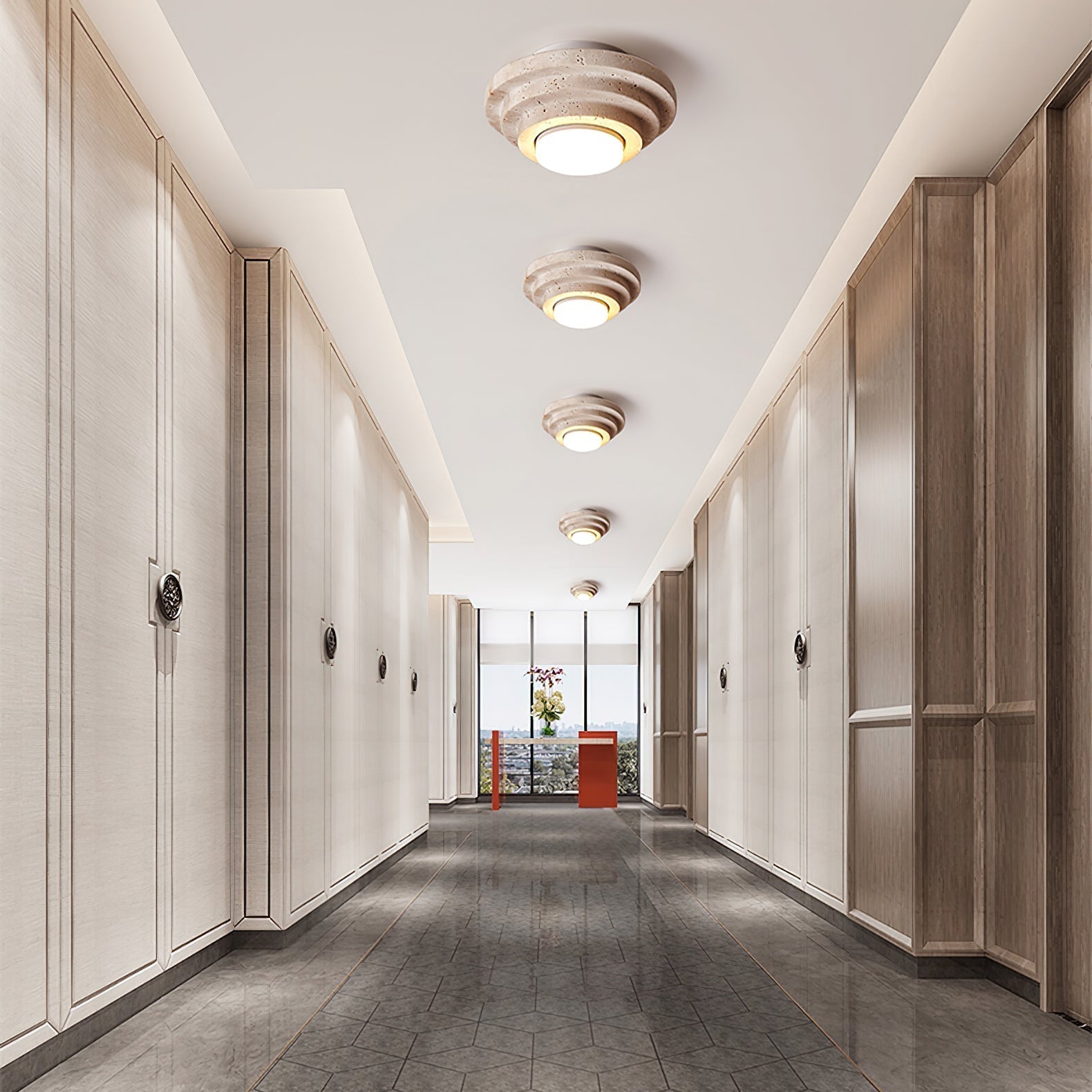 Aperture Ceiling Lamp ∅ 6.7″ x H 3.9″ / Dia 17cm x H 10cm / Beige & White Ceiling lamp