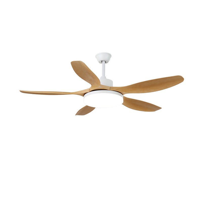 Keltis 42’’/52’’ Ceiling Fan Light ∅ 42″ x H 11.8″ / Model C Nature Wood Grain & White / Three-Color Changing Light