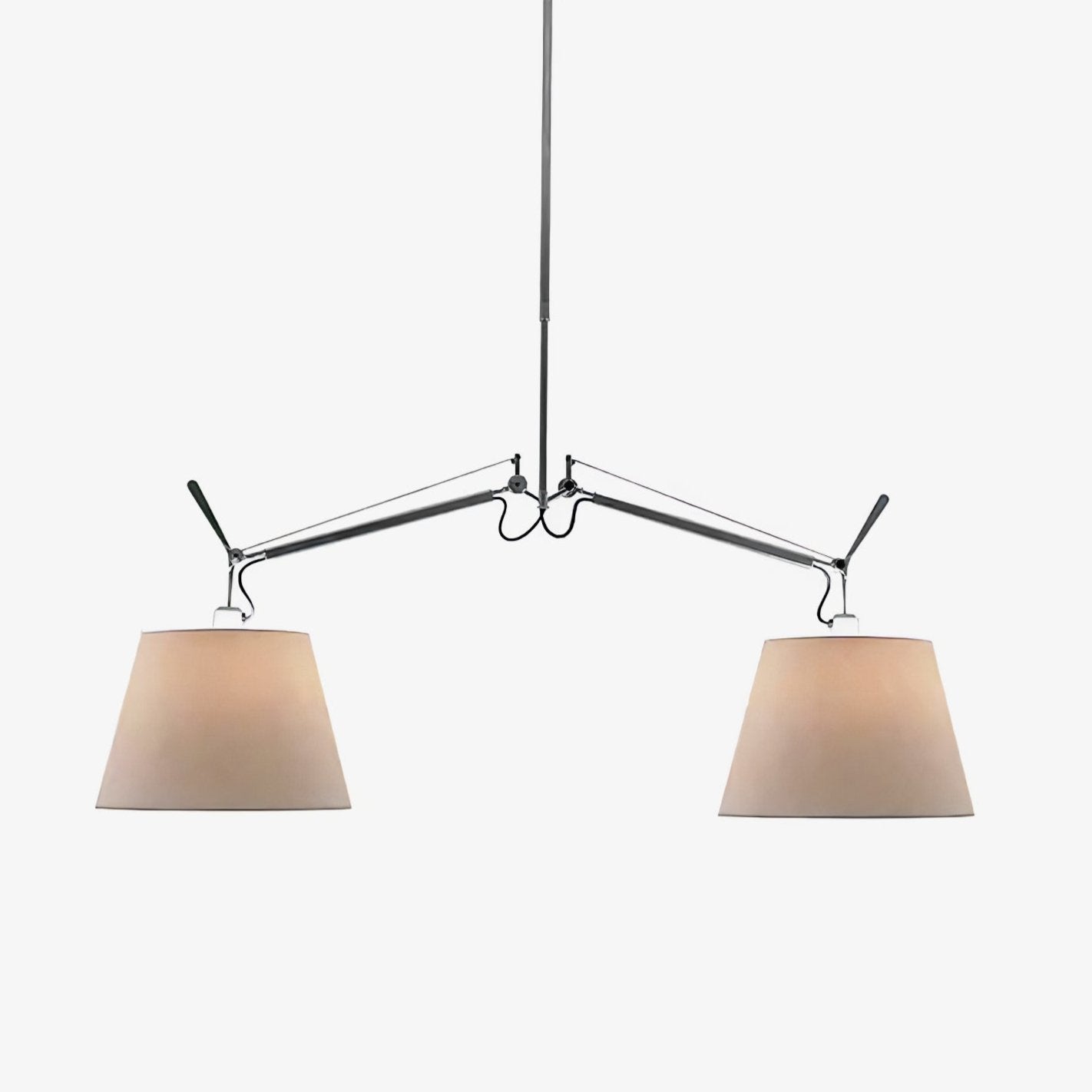 Arcadia Shade Pendant Lamp ∅ 47.2″ x H 35.4-51.2″ / Chrome & White Pendant light