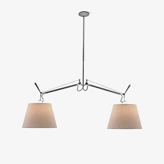 Arcadia Shade Pendant Lamp ∅ 47.2″ x H 35.4-51.2″ / Chrome & White Pendant light