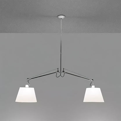 Arcadia Shade Pendant Lamp ∅ 47.2″ x H 35.4-51.2″ / Chrome & White Pendant light