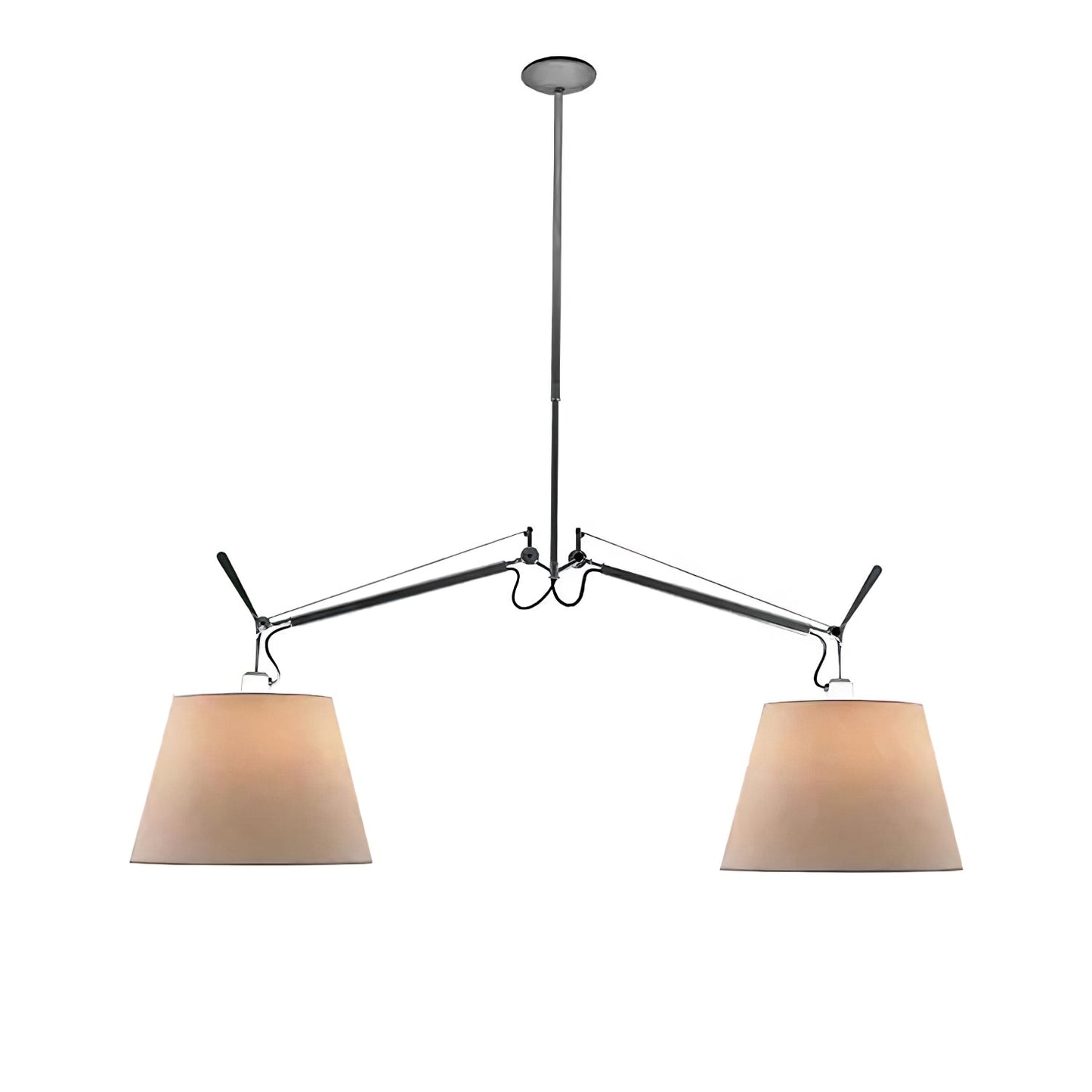Arcadia Shade Pendant Lamp ∅ 47.2″ x H 35.4-51.2″ / Chrome & White Pendant light