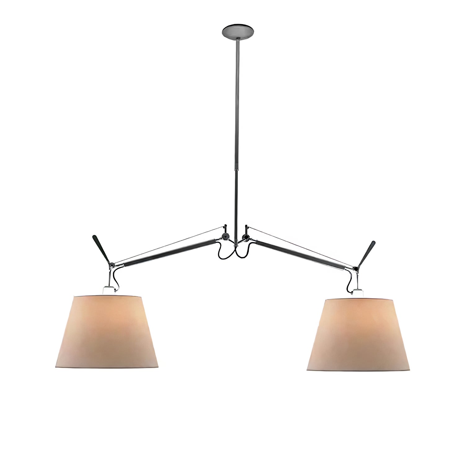Arcadia Shade Pendant Lamp ∅ 47.2″ x H 35.4-51.2″ / Chrome & White Pendant light