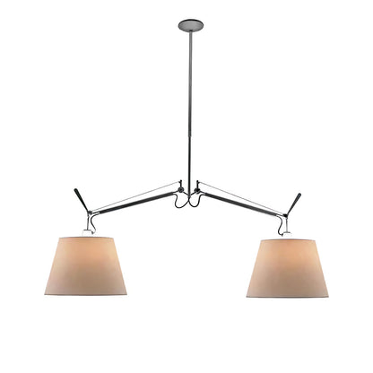 Arcadia Shade Pendant Lamp ∅ 47.2″ x H 35.4-51.2″ / Chrome & White Pendant light