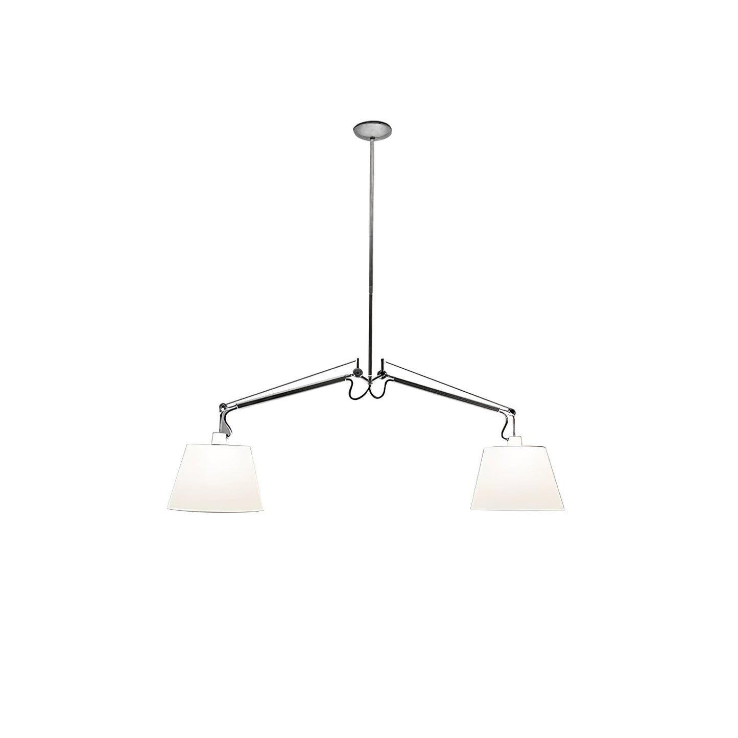 Arcadia Shade Pendant Lamp ∅ 47.2″ x H 35.4-51.2″ / Chrome & White Pendant light