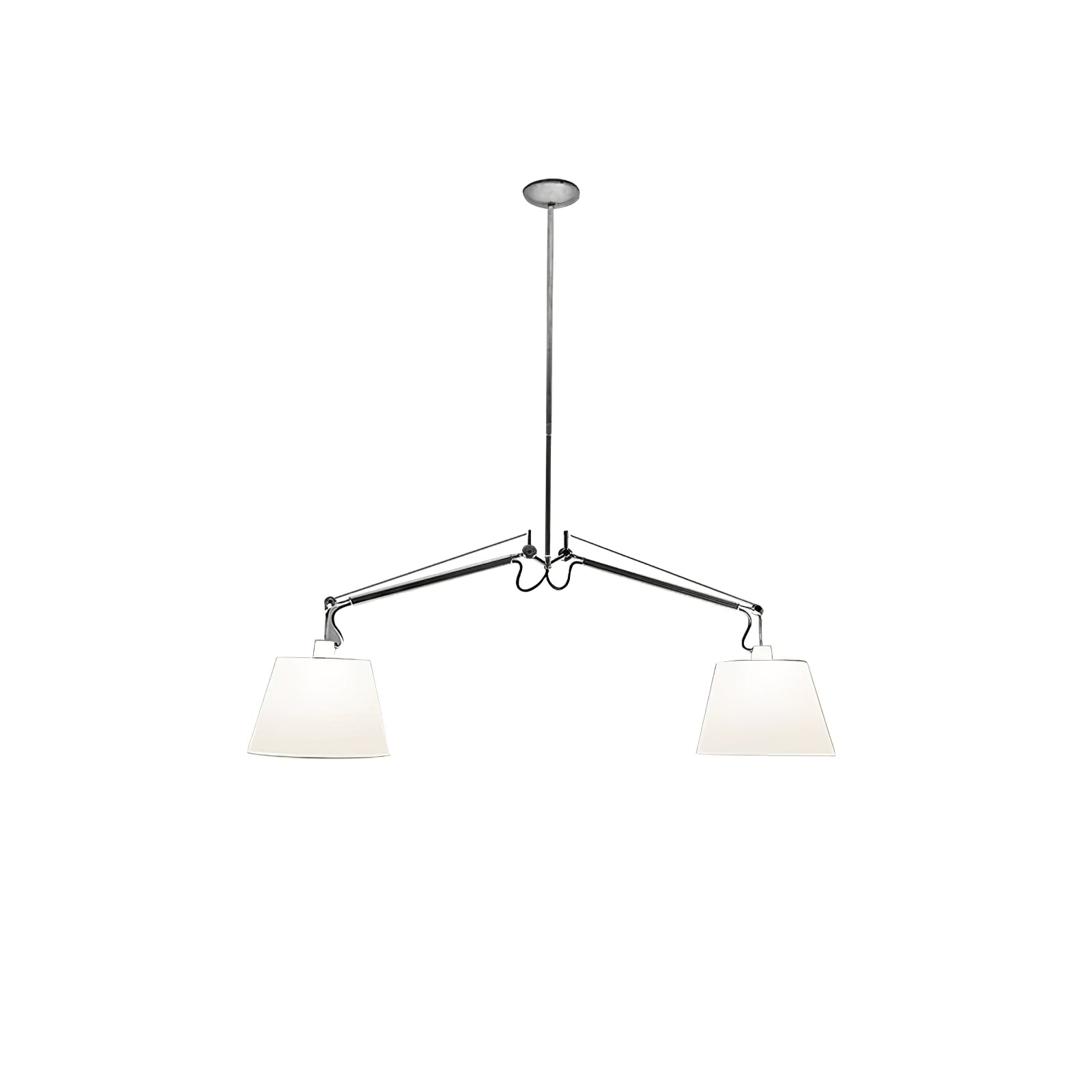 Arcadia Shade Pendant Lamp ∅ 47.2″ x H 35.4-51.2″ / Chrome & White Pendant light