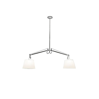 Arcadia Shade Pendant Lamp ∅ 47.2″ x H 35.4-51.2″ / Chrome & White Pendant light
