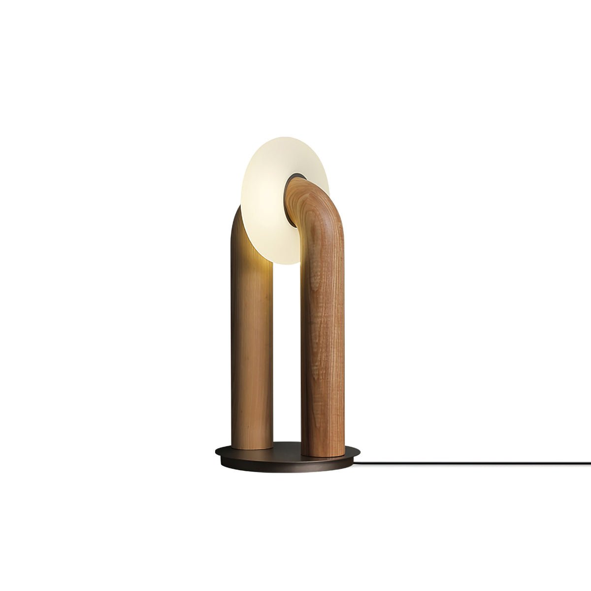 Arcadia Table Lamp ∅ 7.8″ x H 17.7″ / Dia 20cm x H 45cm / Wood Color / US Plug Table lamp
