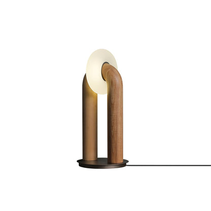 Arcadia Table Lamp ∅ 7.8″ x H 17.7″ / Dia 20cm x H 45cm / Wood Color / US Plug Table lamp