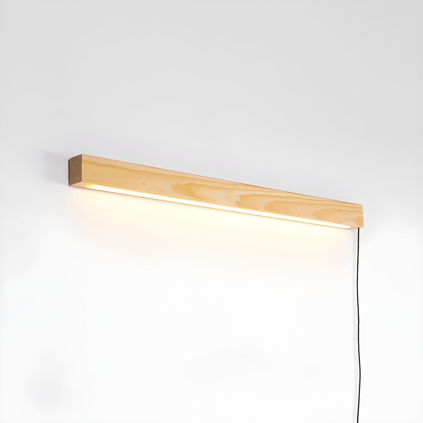 Arlo Linear Wood Plug-in Wall Light ∅ 23.6″ x H 2″ / Wood Color / Warm Light & US Plug 1001 Wall lamp