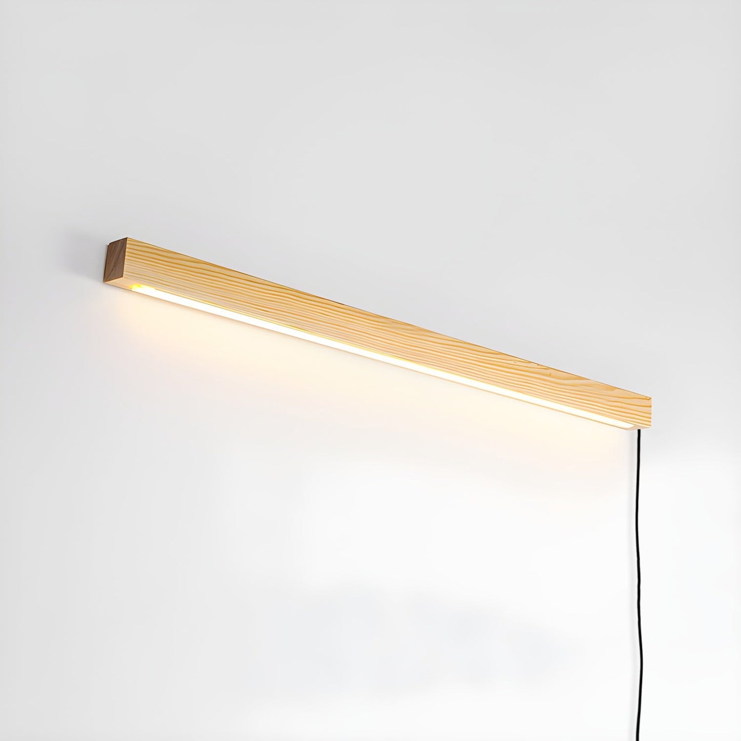 Arlo Linear Wood Plug-in Wall Light ∅ 31.5″ x H 2″ / Wood Color / Warm Light & US Plug 1001 Wall lamp
