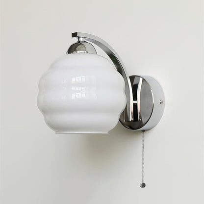 Gatsby Wall Lamp ∅ 5.9″ x H 6.3″ / Dia 15cm x H 16cm / Chrome + White / 1 Piece Wall lamp