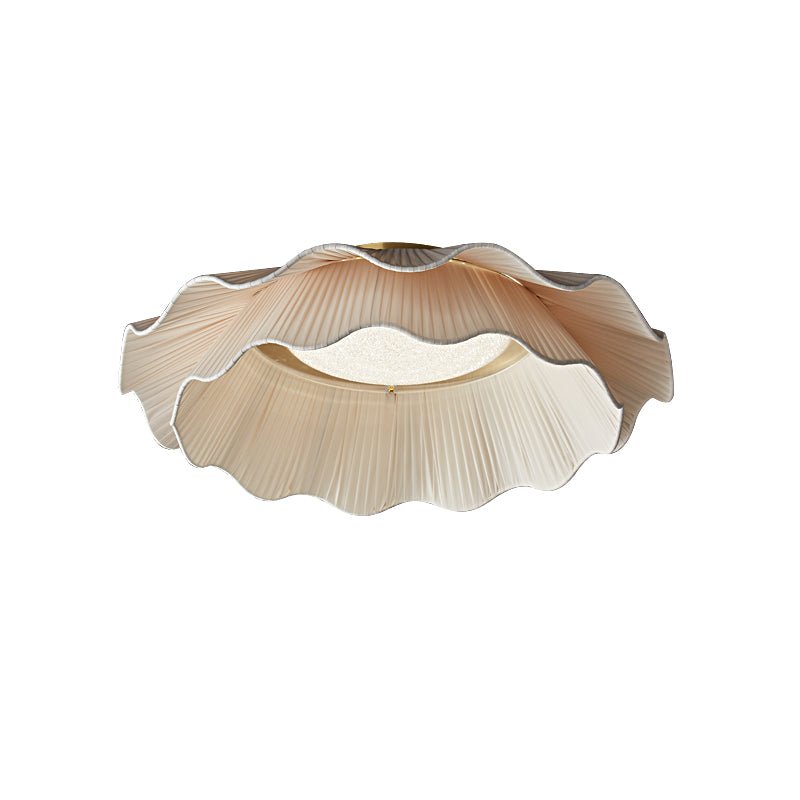 Arwen Fabric Wave Ceiling Lamp ∅ 19.7″ x H 8.3″ / Brass & Beige / Warm Light 1001 Ceiling lamp