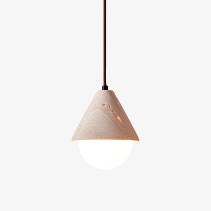 Aslo Pendant Lamp ∅ 6.3″ x H 7.9″ / Yellow Travertine & White pendant Lamp