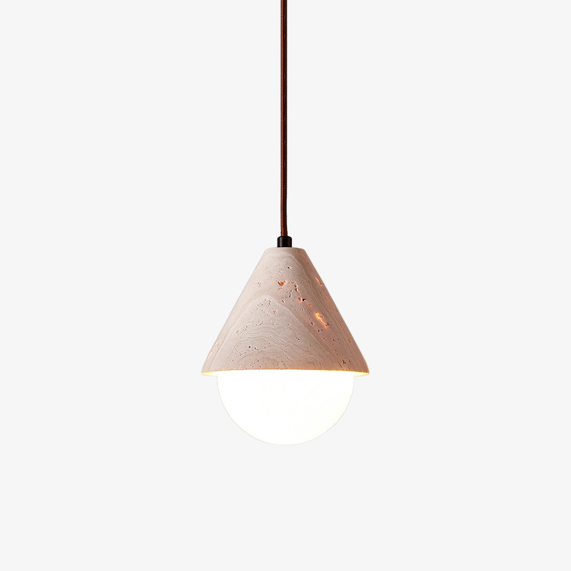 Aslo Pendant Lamp ∅ 6.3″ x H 7.9″ / Yellow Travertine & White pendant Lamp