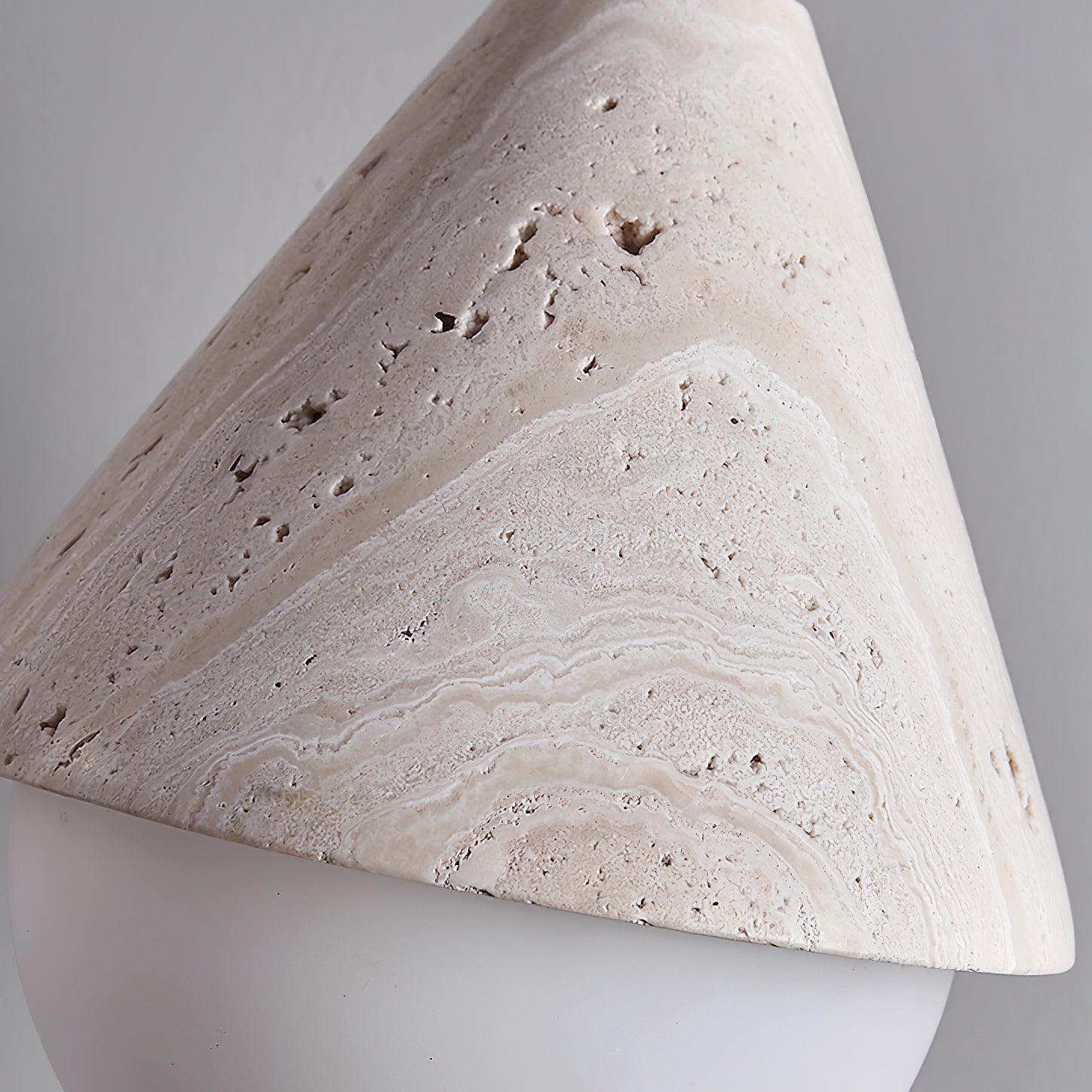 Aslo Pendant Lamp ∅ 6.3″ x H 7.9″ / Yellow Travertine & White pendant Lamp