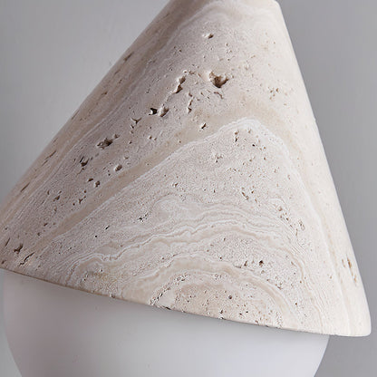 Aslo Pendant Lamp ∅ 6.3″ x H 7.9″ / Yellow Travertine & White pendant Lamp