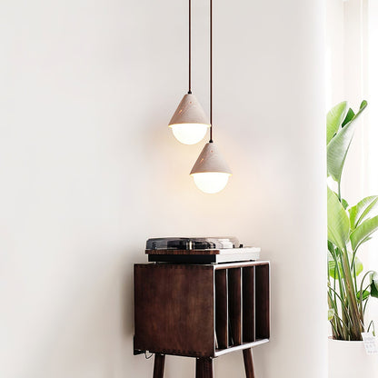 Aslo Pendant Lamp ∅ 6.3″ x H 7.9″ / Yellow Travertine & White pendant Lamp