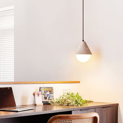 Aslo Pendant Lamp ∅ 6.3″ x H 7.9″ / Yellow Travertine & White pendant Lamp