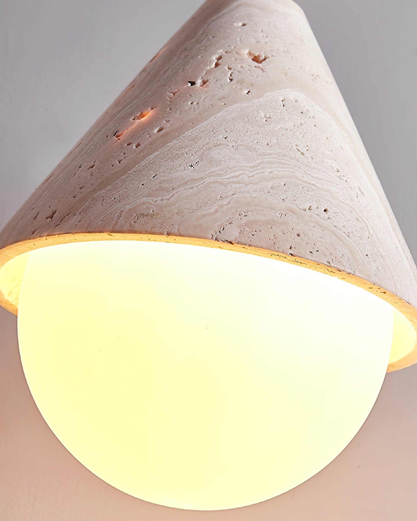 Aslo Pendant Lamp ∅ 6.3″ x H 7.9″ / Yellow Travertine & White pendant Lamp