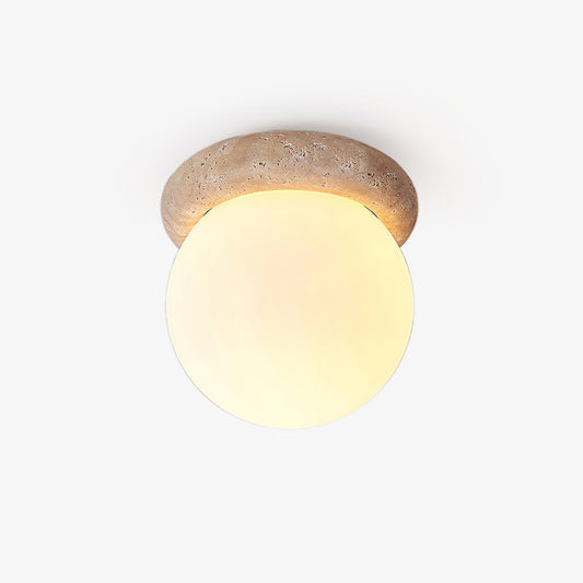 Asteroid Ceiling Lamp ∅ 6.3″ x H 6.3″ / Yellow Travertine & White Ceiling lamp