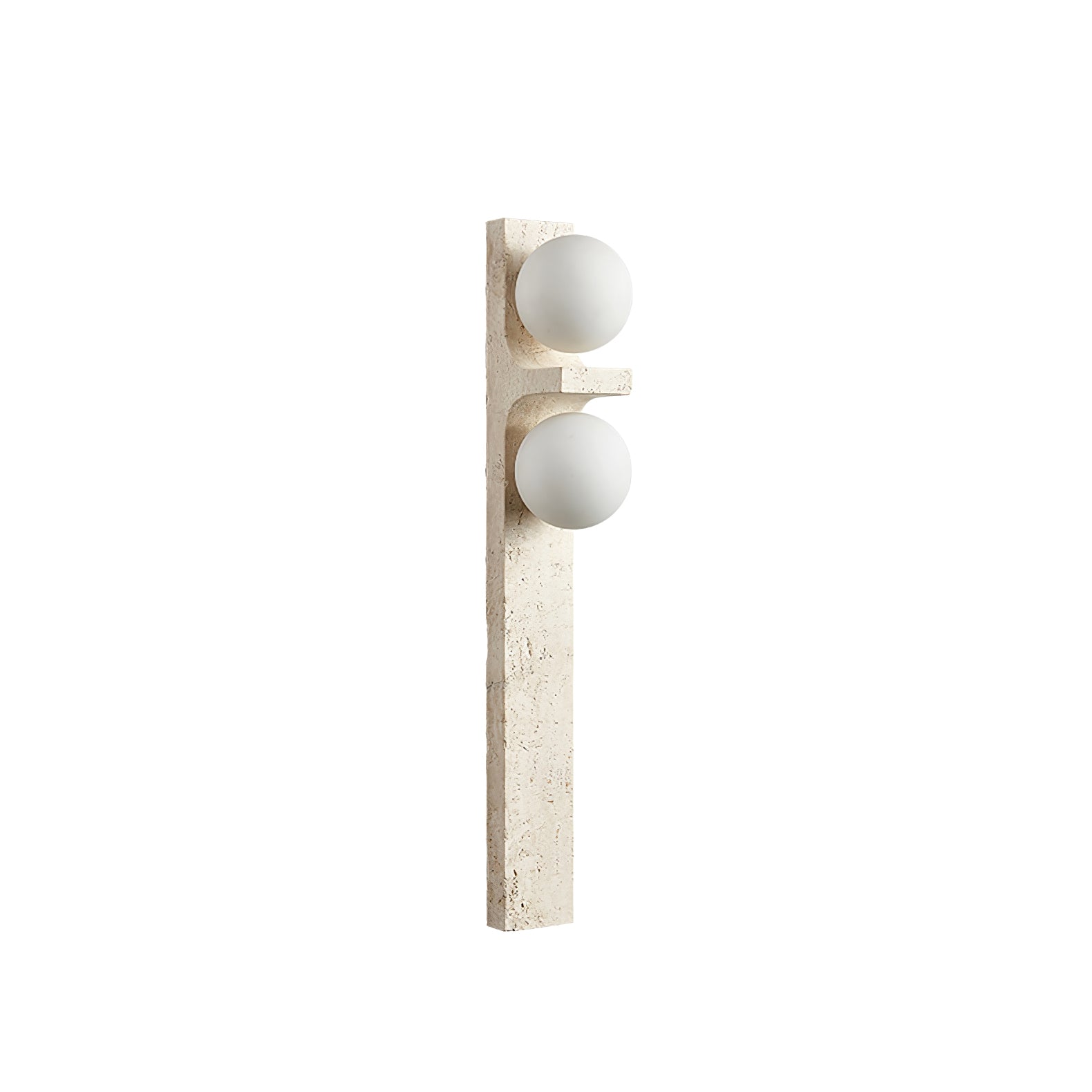 Asymmetrical Travertine Wall Sconce 2-Lights ∅ 2.3″ x H 19.7″ / Yellow Travertine 1001 Wall lamp