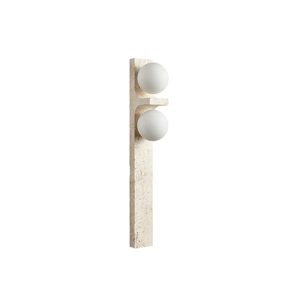 Asymmetrical Travertine Wall Sconce 2-Lights ∅ 2.3″ x H 19.7″ / Yellow Travertine 1001 Wall lamp