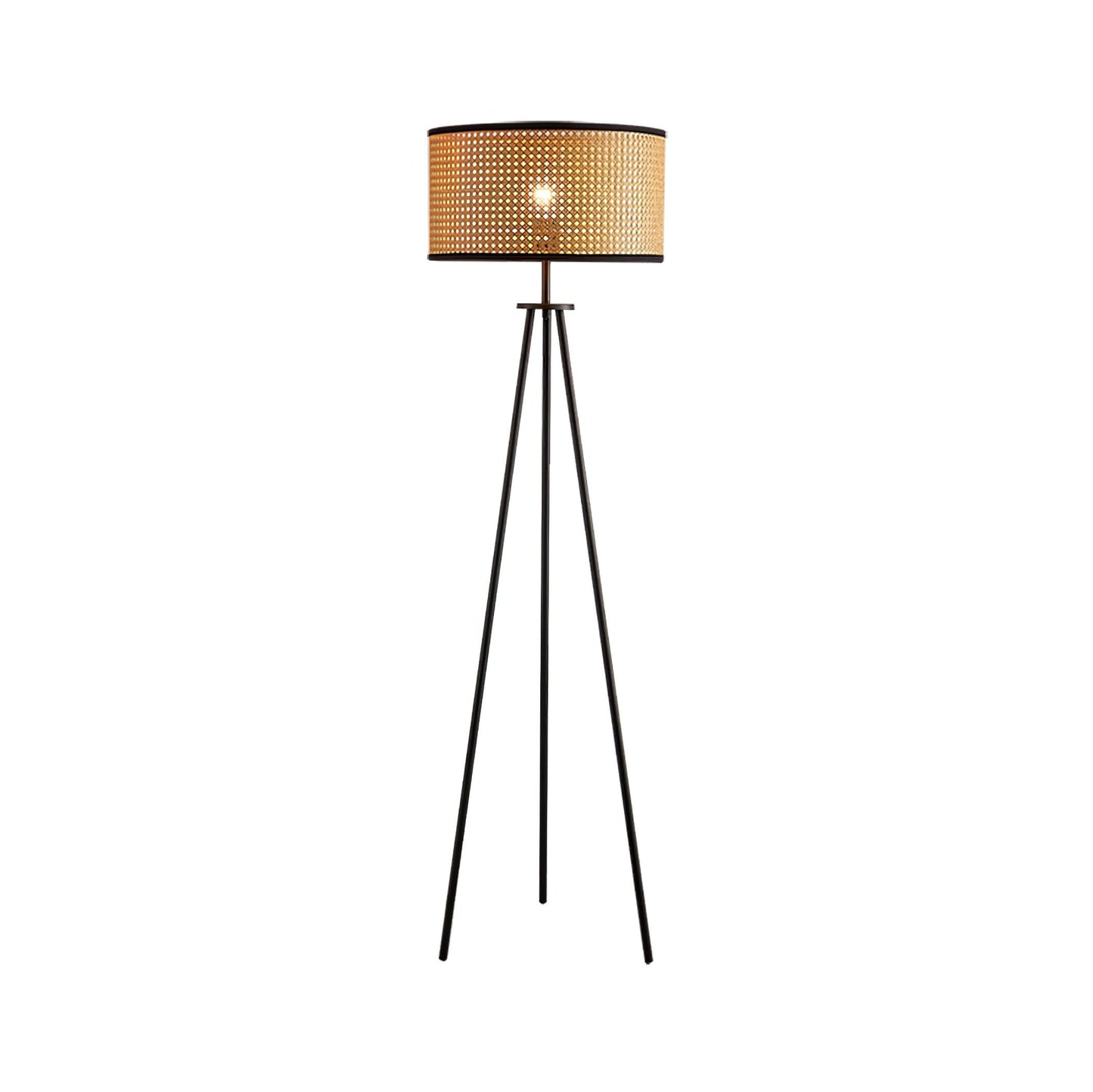 Aubrey Floor Lamp ∅ 16.5″ x H 59.1″ / Dia 42cm x H 150cm / Nature bamboo color & Black / US Plug Floor lamp