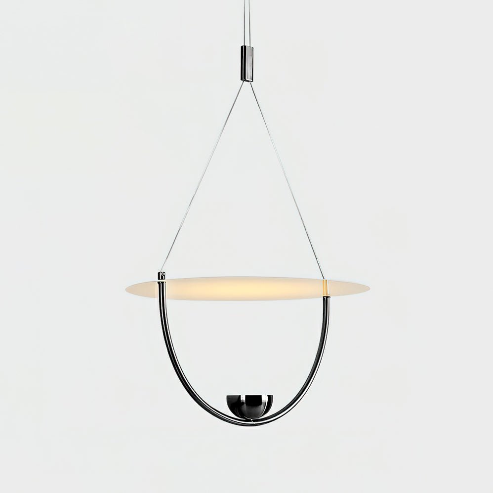 Aurelia Disc Pendant Lamp ∅ 14.2″ x H 16.5″ / Dia 36cm x H 42cm / Black / Warm Light Pendant light