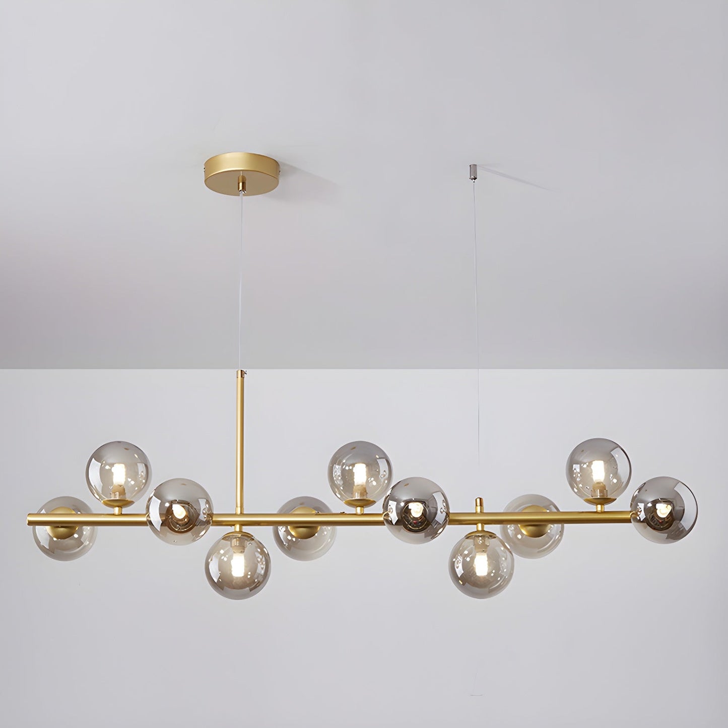 Aurelia Globe Chandelier 11-balls: ∅ 39.4″ x H 9.4″ / Gold / Smoke Grey 1001 Chandelier