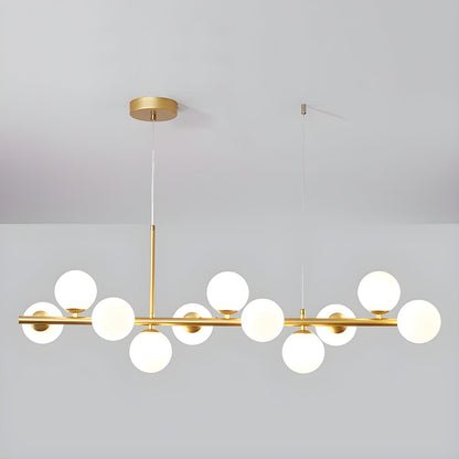 Aurelia Globe Chandelier 11-balls: ∅ 39.4″ x H 9.4″ / Gold / Milk White 1001 Chandelier