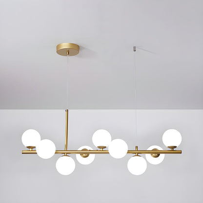 Aurelia Globe Chandelier 9-balls: ∅ 32.7″ x H 9.4″ / Gold / Milk White 1001 Chandelier