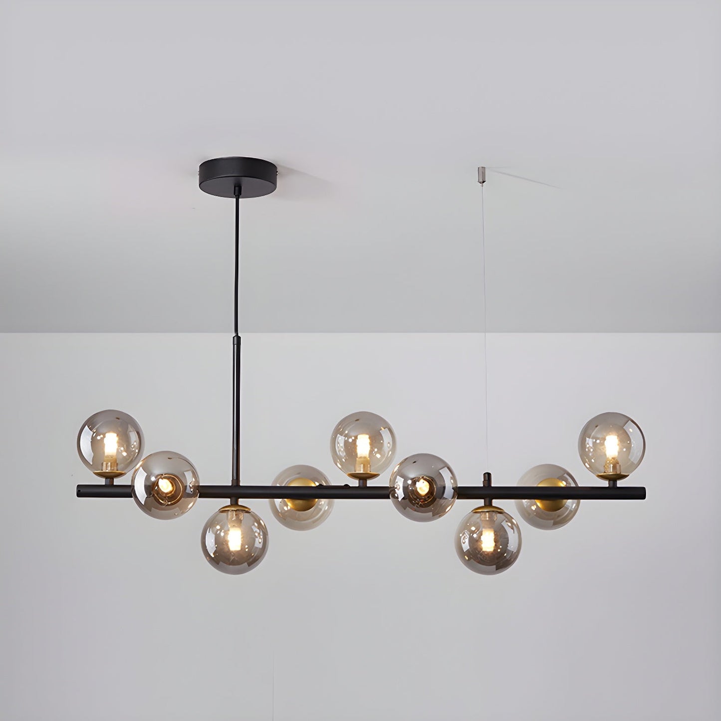 Aurelia Globe Chandelier 9-balls: ∅ 32.7″ x H 9.4″ / Black / Smoke Grey 1001 Chandelier