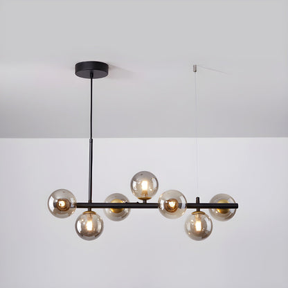 Aurelia Globe Chandelier 7-balls: ∅ 25.6″ x H 9.4″ / Black / Smoke Grey 1001 Chandelier