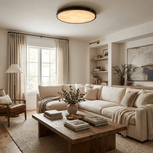 Aureon Alabaster Round Ceiling Lamp
