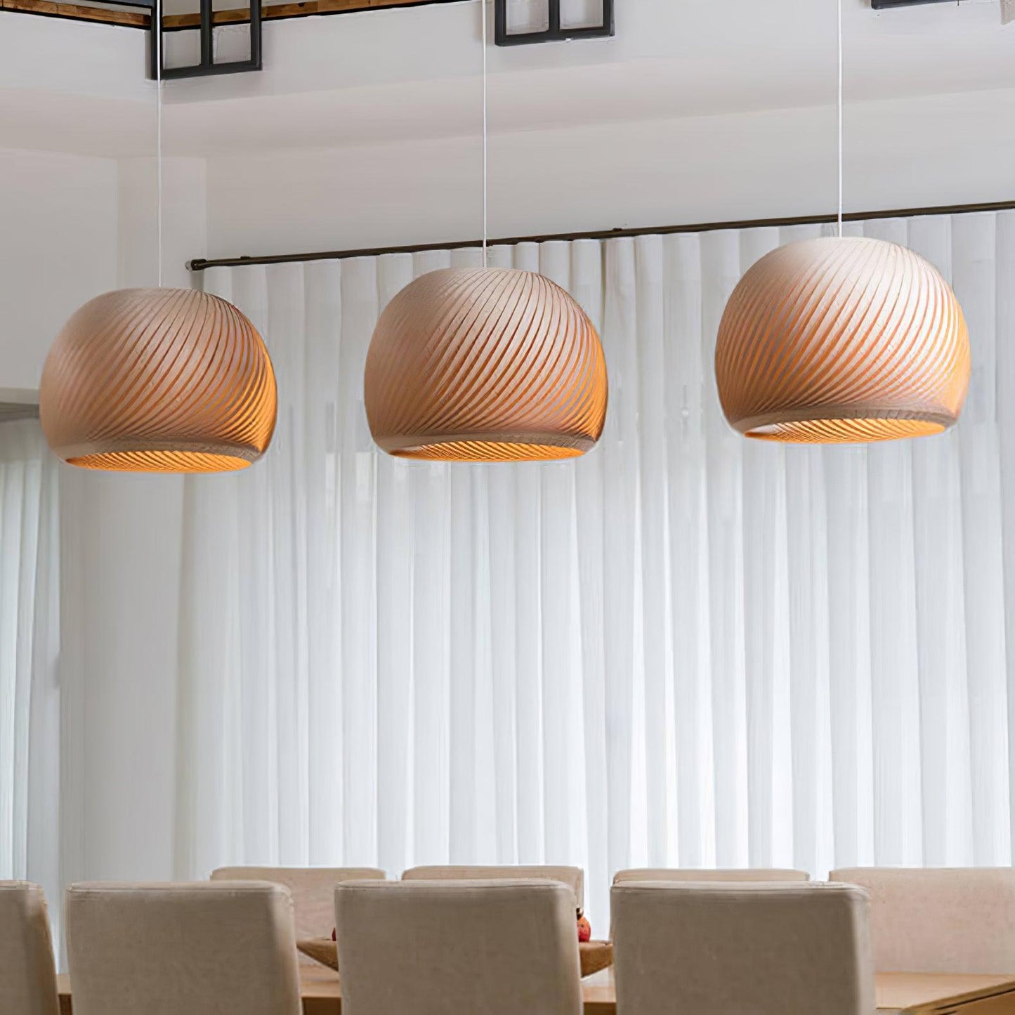 Aurora Whorl Wood Pendant Lamp Pendant light