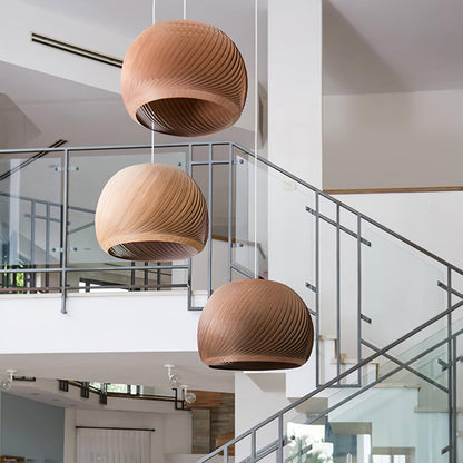 Aurora Whorl Wood Pendant Lamp Pendant light