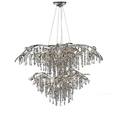 Autumn Twilight Chandelier ∅ 39.4″ x H 27.6″ / Dia 100cm x H 70cm / Antique silver & Clear Chandelier