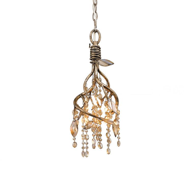 Autumn Twilight Chandelier ∅ 8.7″ x H 16.9″ / Dia 22cm x H 43cm / Antique gold & Amber Chandelier