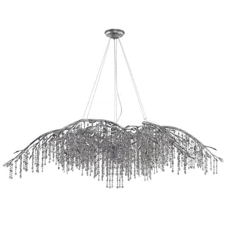 Autumn Twilight Chandelier ∅ 74.8″ x H 23″ / Dia 190cm x H 58.5cm / Antique silver & Clear Chandelier