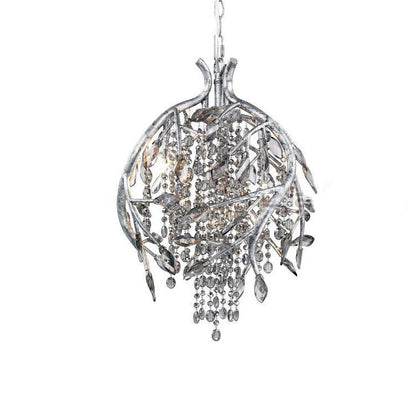 Autumn Twilight Chandelier ∅ 16.5″ x H 17.7″ / Dia 42cm x H 45cm / Antique silver & Clear Chandelier